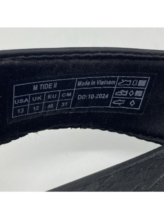 Vionic Tide II Toe Post Sandal Men 13 Black Leather Flip Flop Orthotic Plantar F main image 3